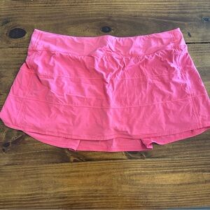 EUC Lululemon Pink Pace Rival Skort, Long - size 20